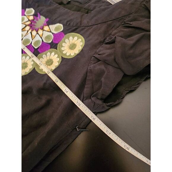 Yag Couture Embroidered black silk blend dress size small - Picture 7 of 10